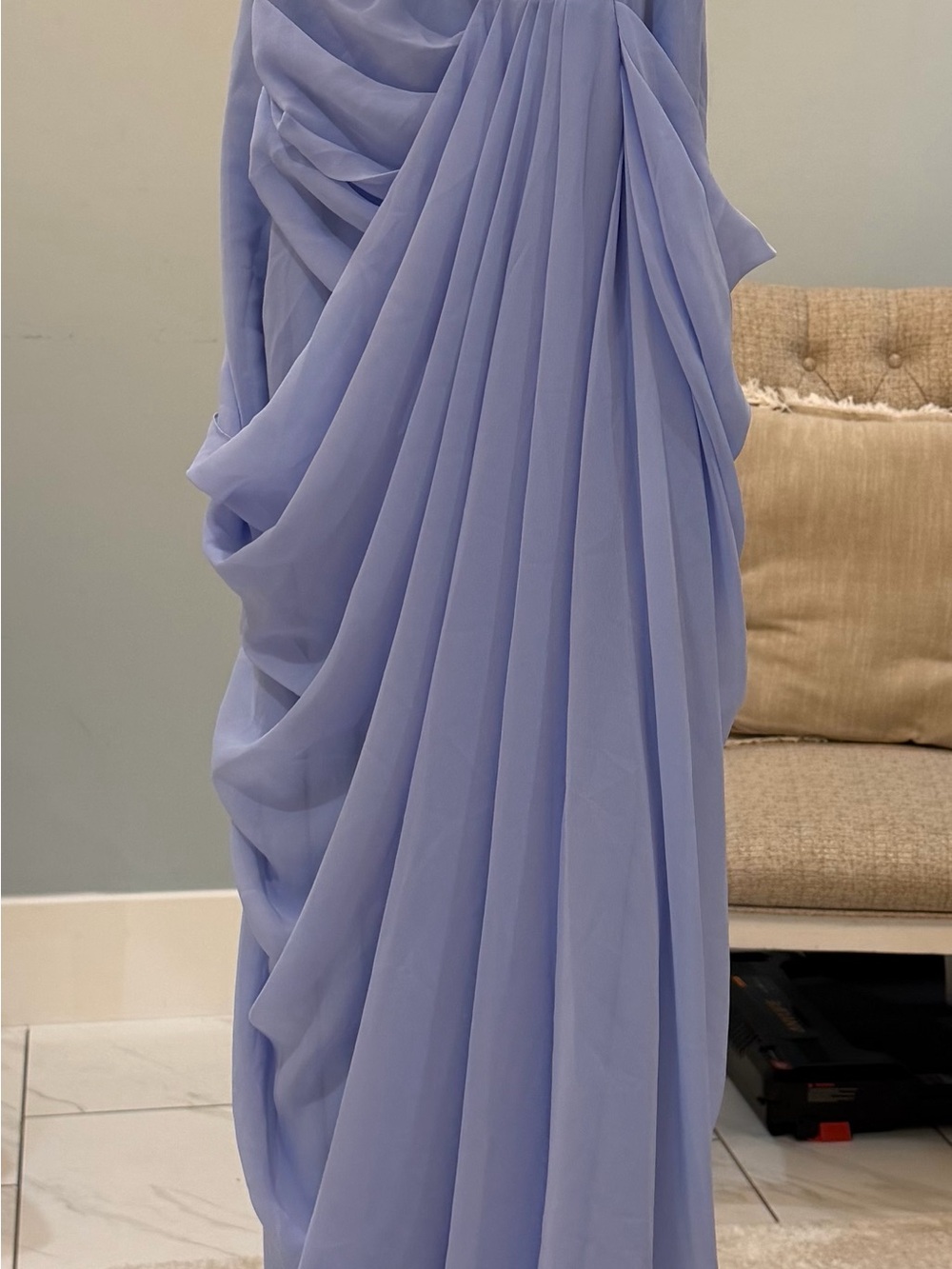 Lavender Pleated Maxi Dress for Women